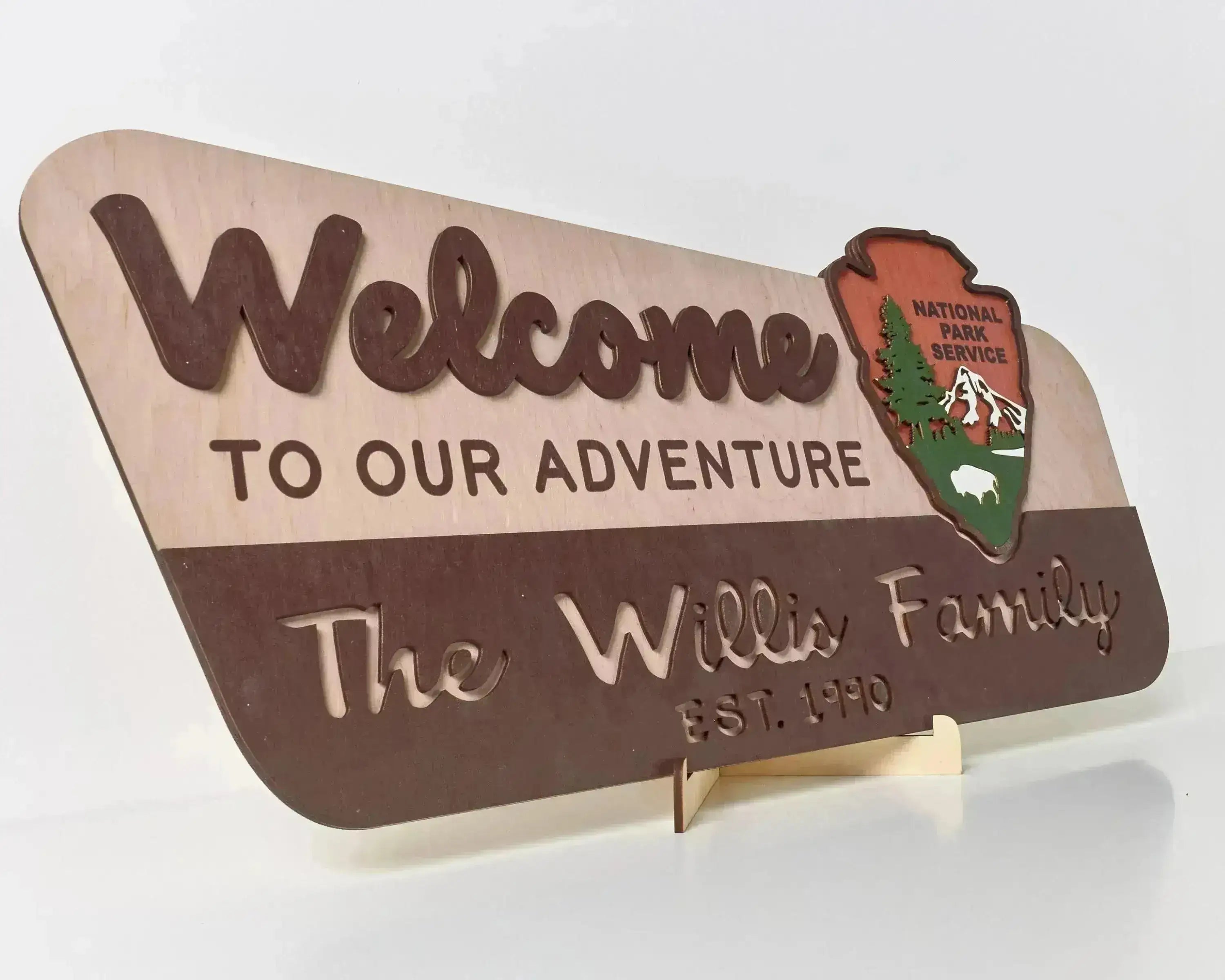 3D National Park Service Family Name Welcome Sign (Bison Design) - Lemap