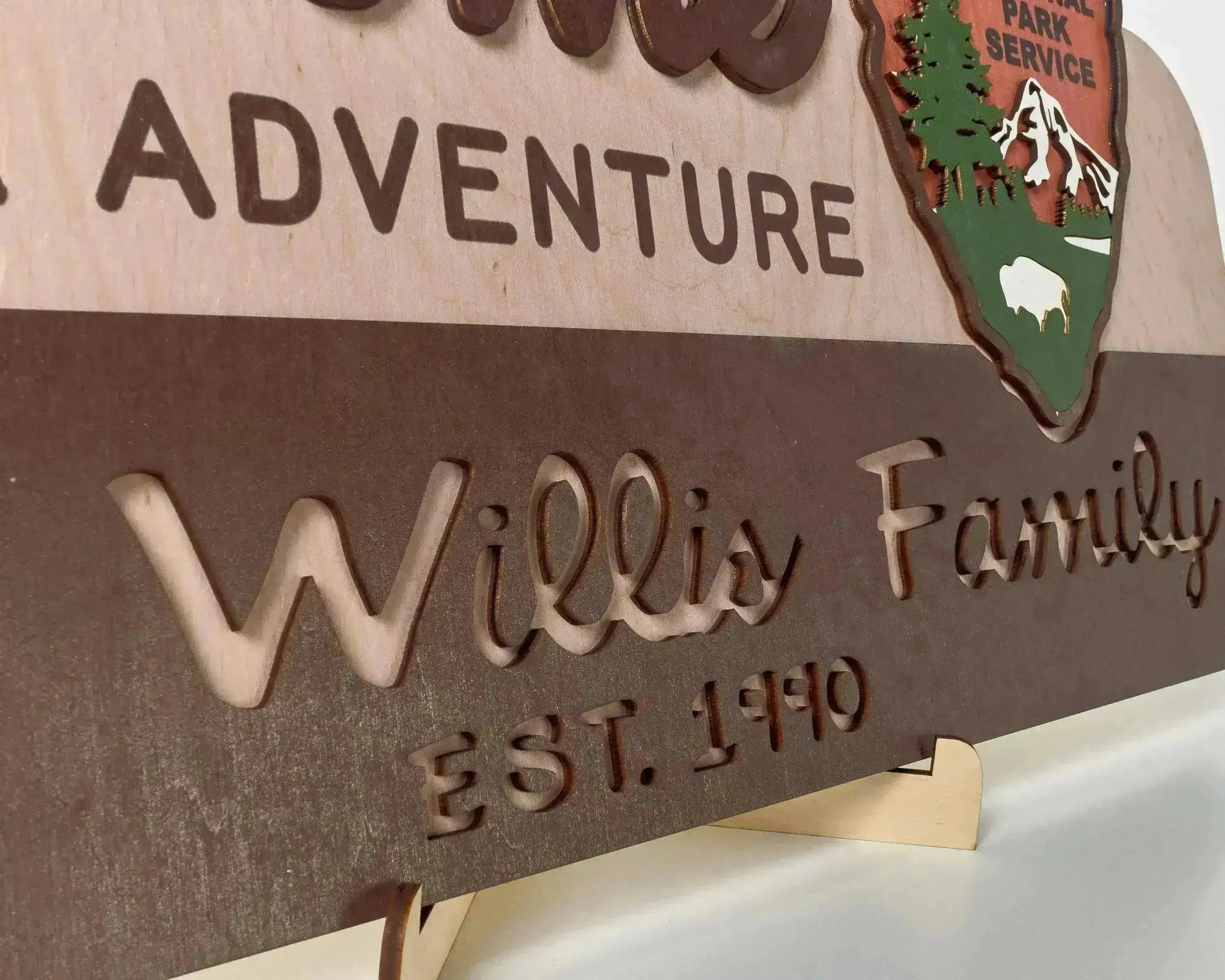 3D National Park Service Family Name Welcome Sign (Bison Design) - Lemap