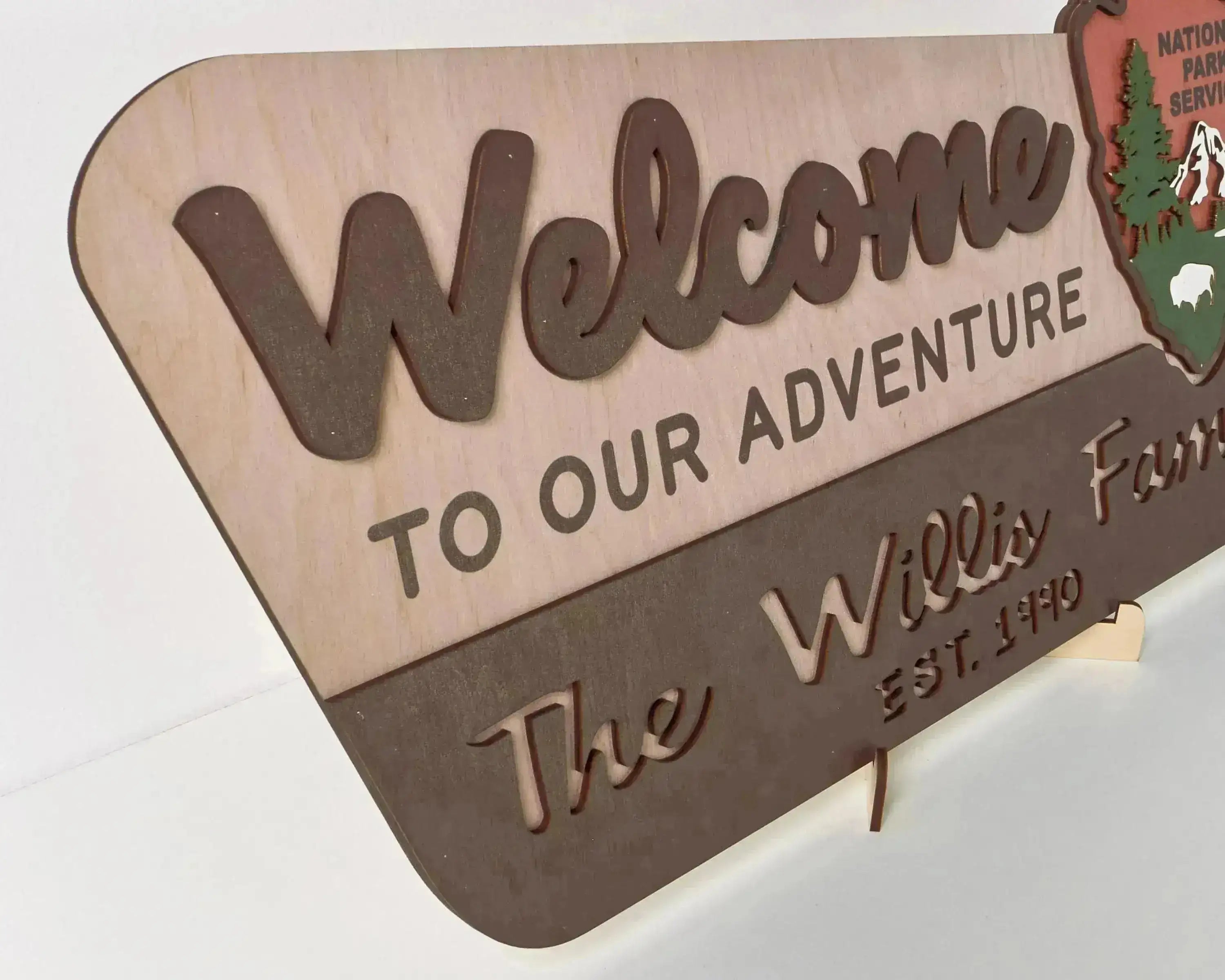 3D National Park Service Family Name Welcome Sign (Bison Design) - Lemap