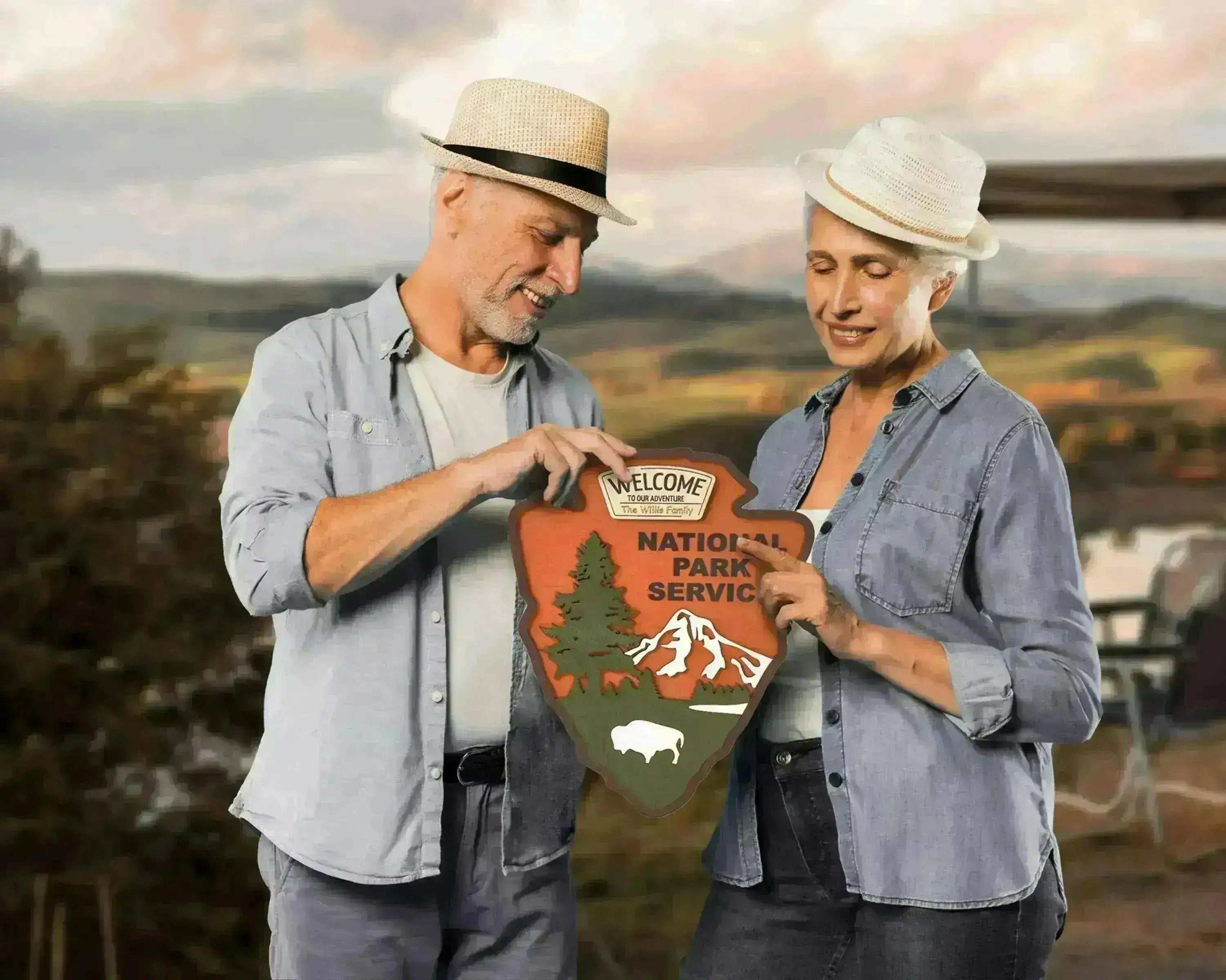 National Park Service LOGO Sign - Welcome EMBLEM (Moose Design)