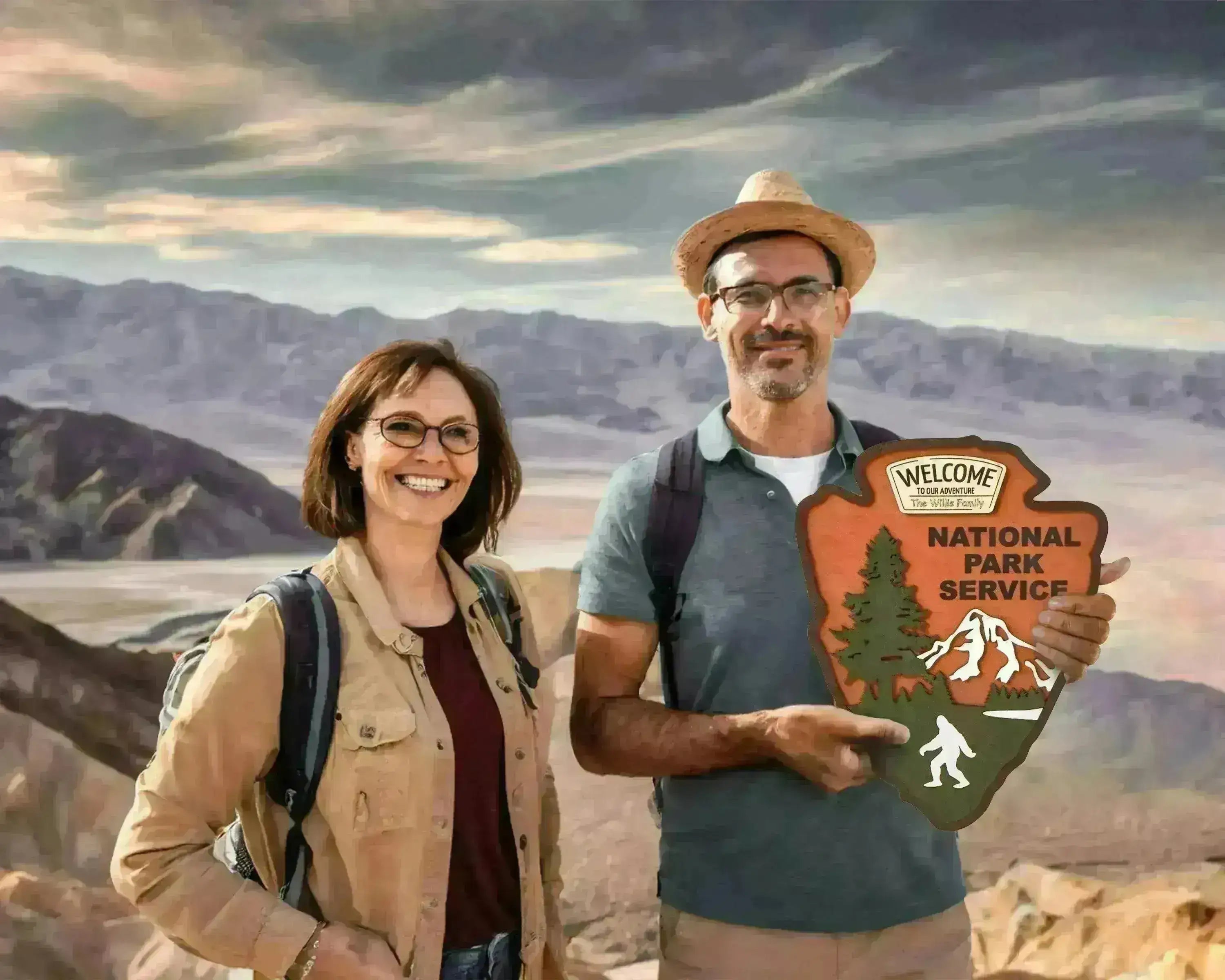 National Park Service LOGO Sign - Welcome EMBLEM (Wolf Design)