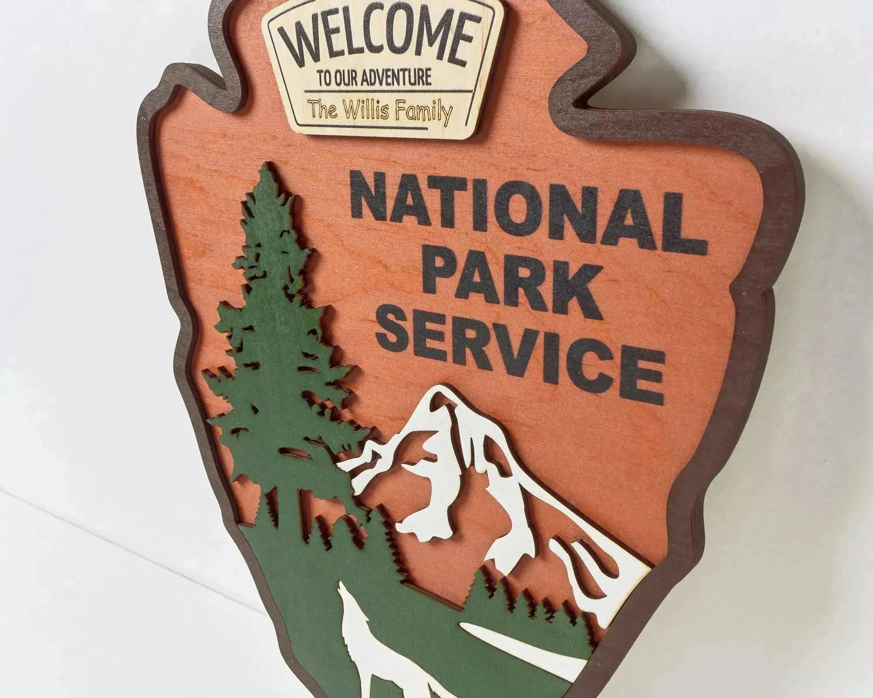 National Park Service LOGO Sign - Welcome EMBLEM (Wolf Design)