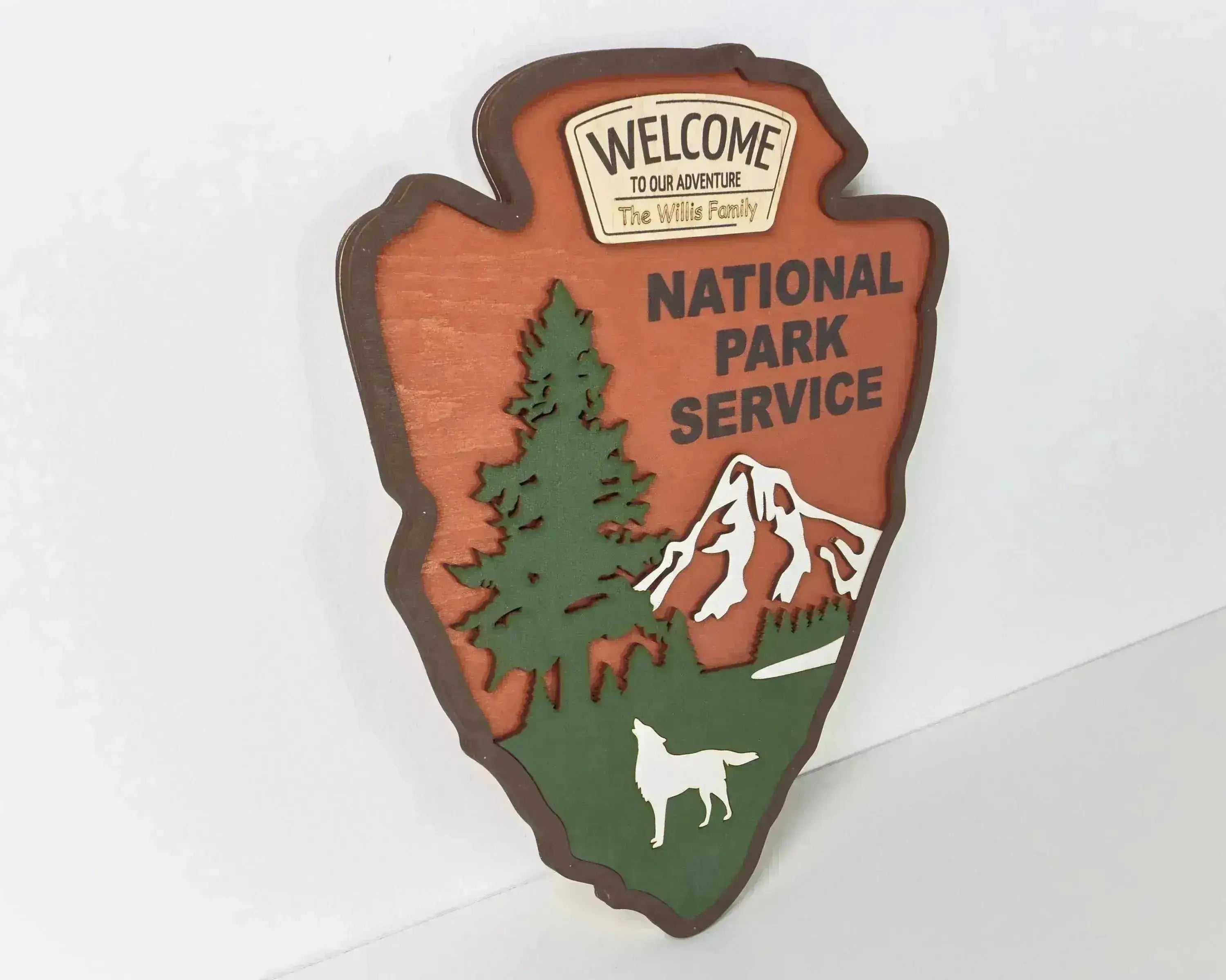 National Park Service LOGO Sign - Welcome EMBLEM (Wolf Design)