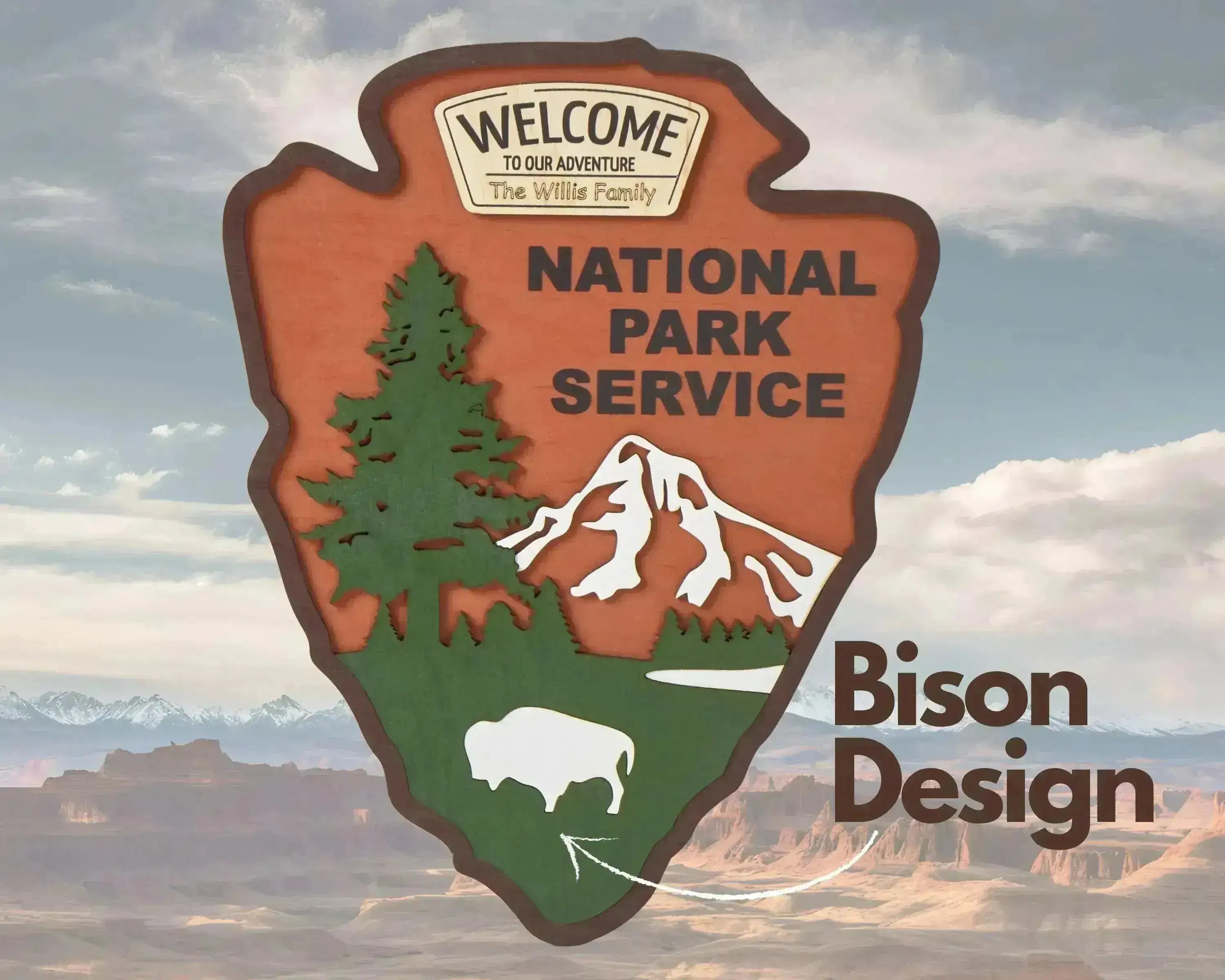 National Park Service LOGO Sign - Welcome EMBLEM (Bison Design)