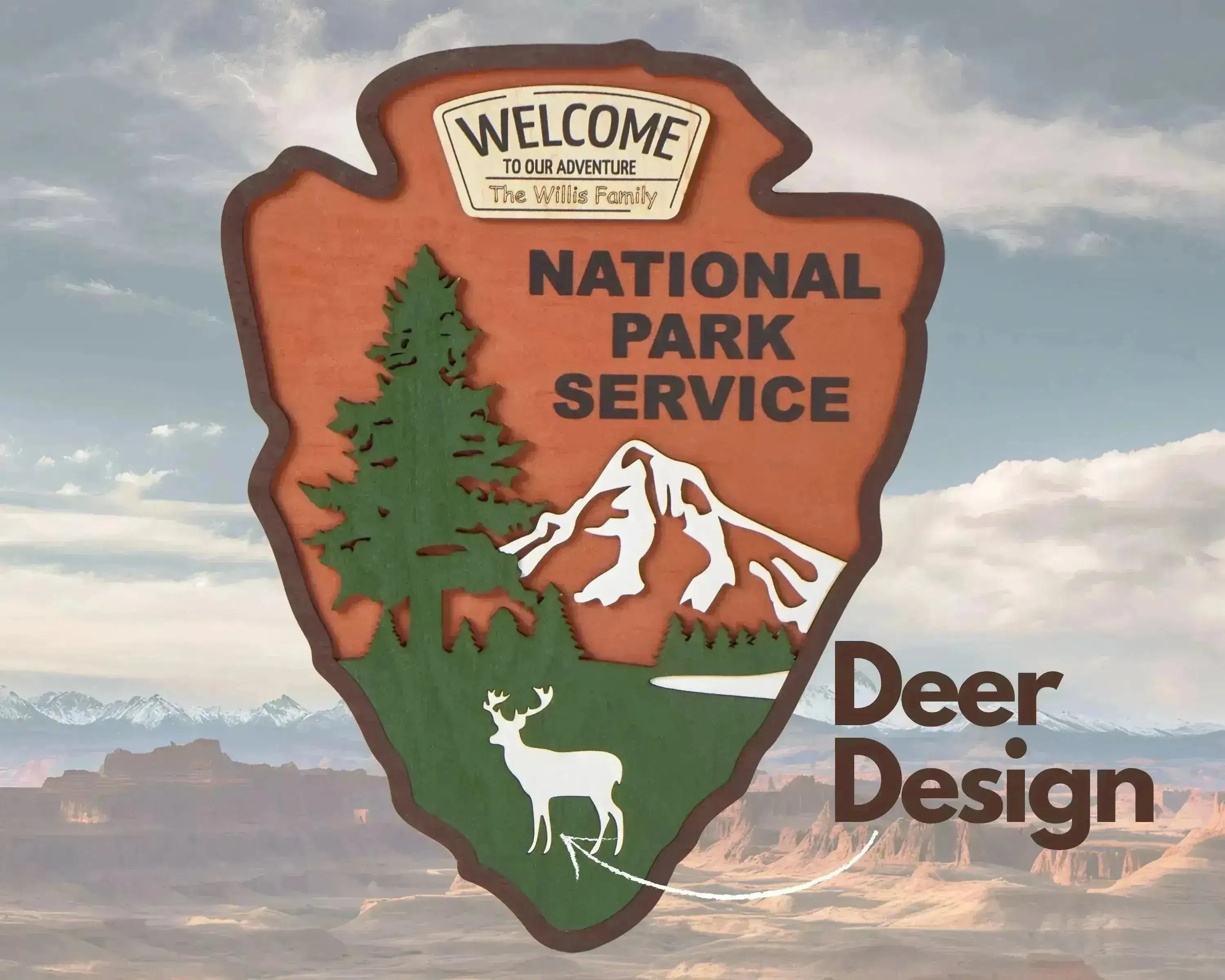 National Park Service LOGO Sign - Welcome EMBLEM (Deer Design)