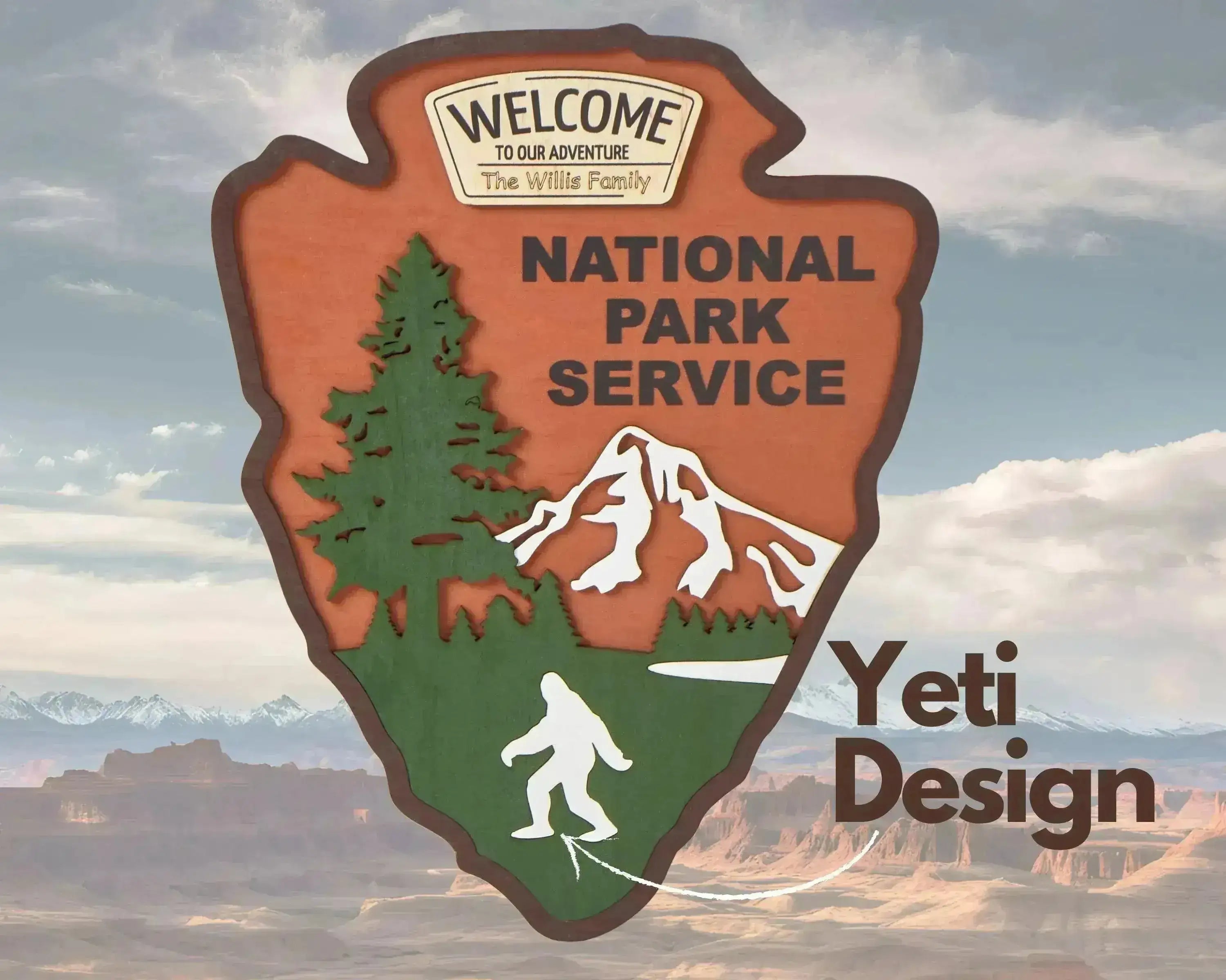 National Park Service LOGO Sign - Welcome EMBLEM (Yeti Design)