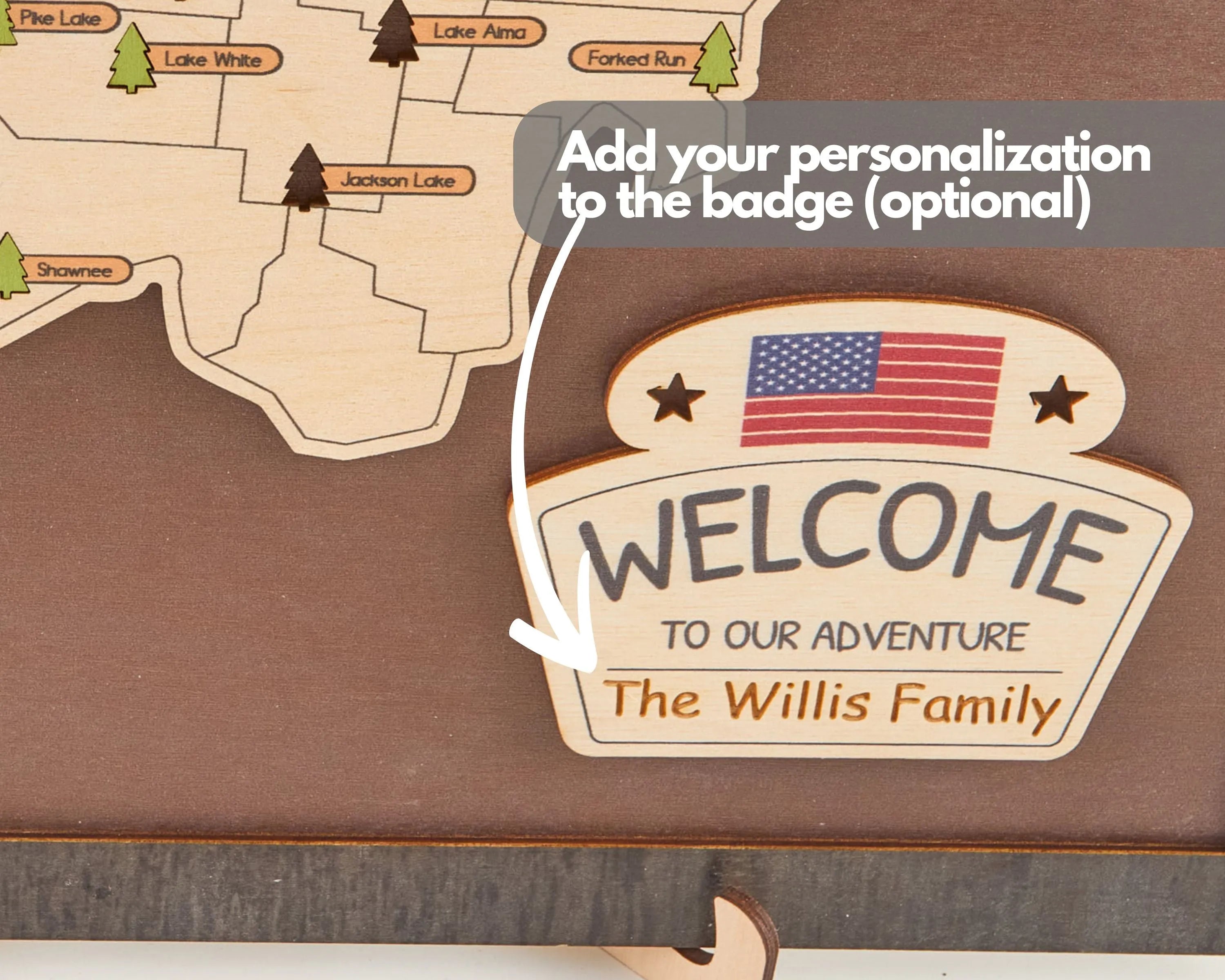 US Wooden Ohio State Parks Map With Trees To Record Park Visits (Coffee)