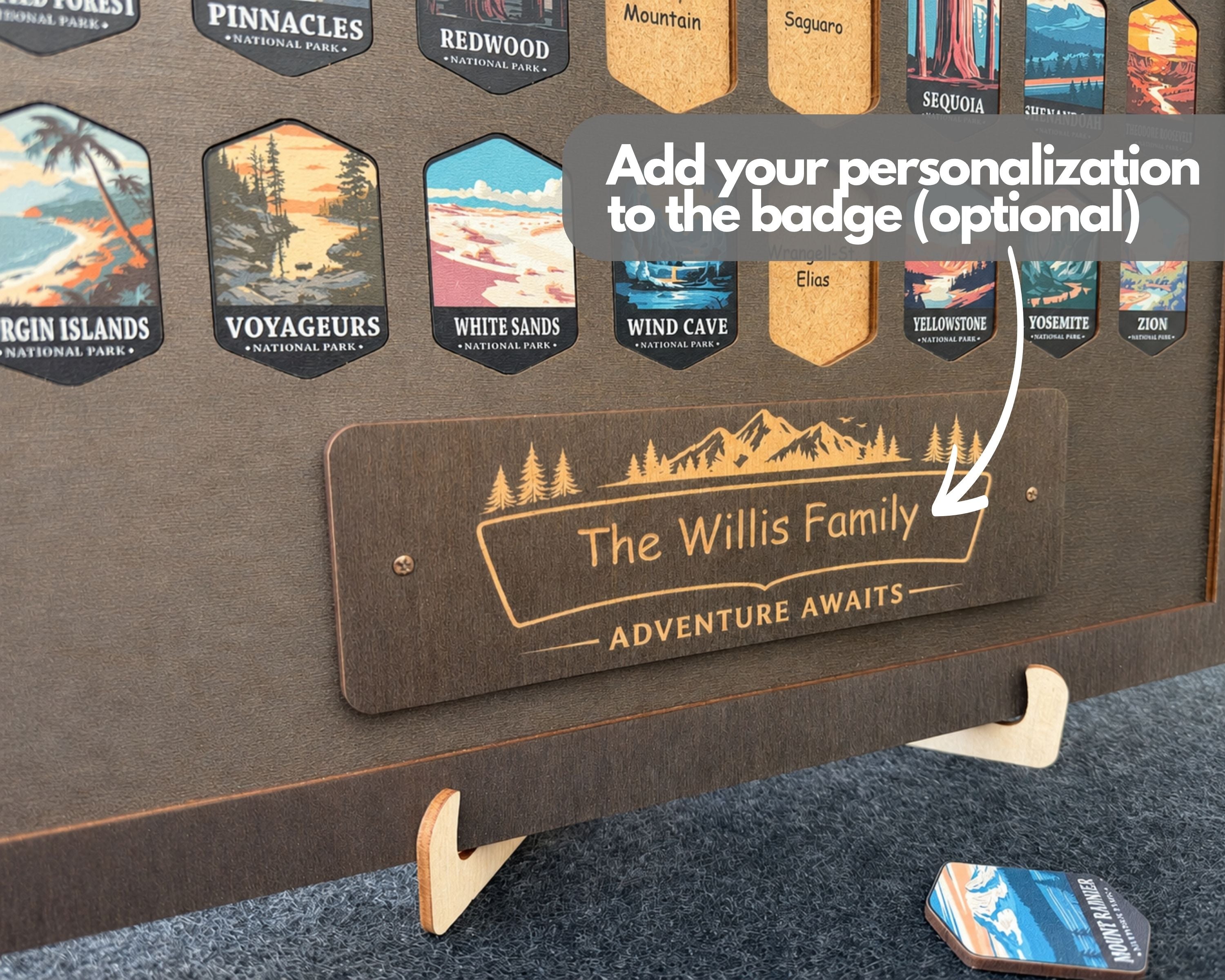 USA National Parks Travel Tracker - A Handcrafted Wooden Board to Track All 63 National Parks