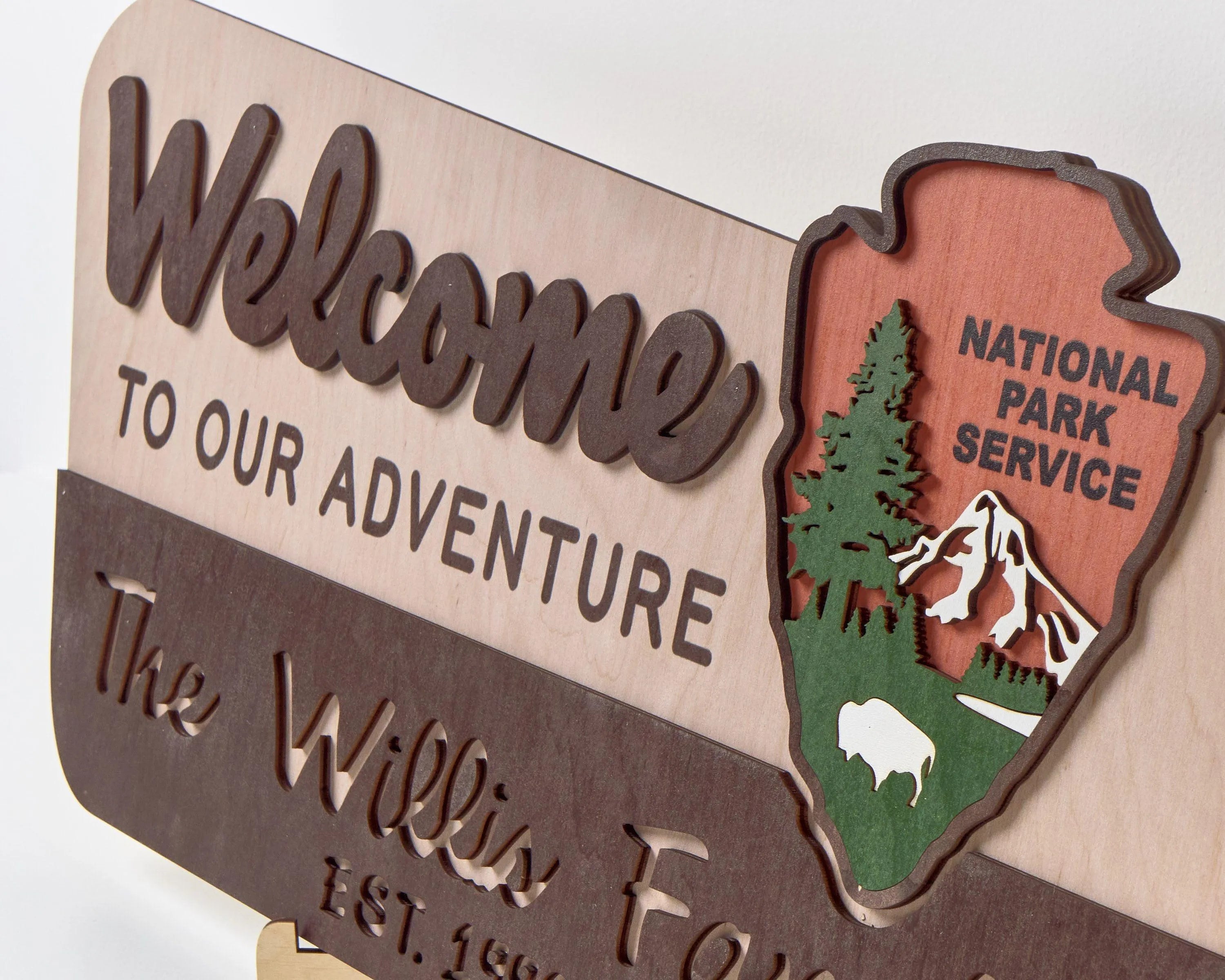 3D National Park Service Family Name Welcome Sign (Bison Design) - Lemap