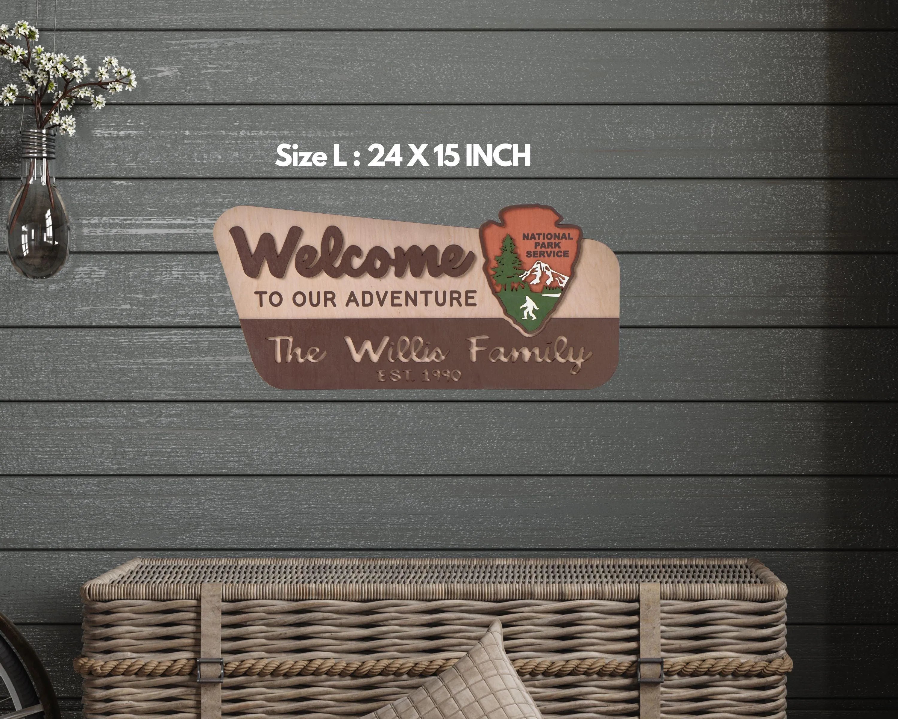 3D National Park Service Family Name Welcome Sign (Yeti Design) - Lemap