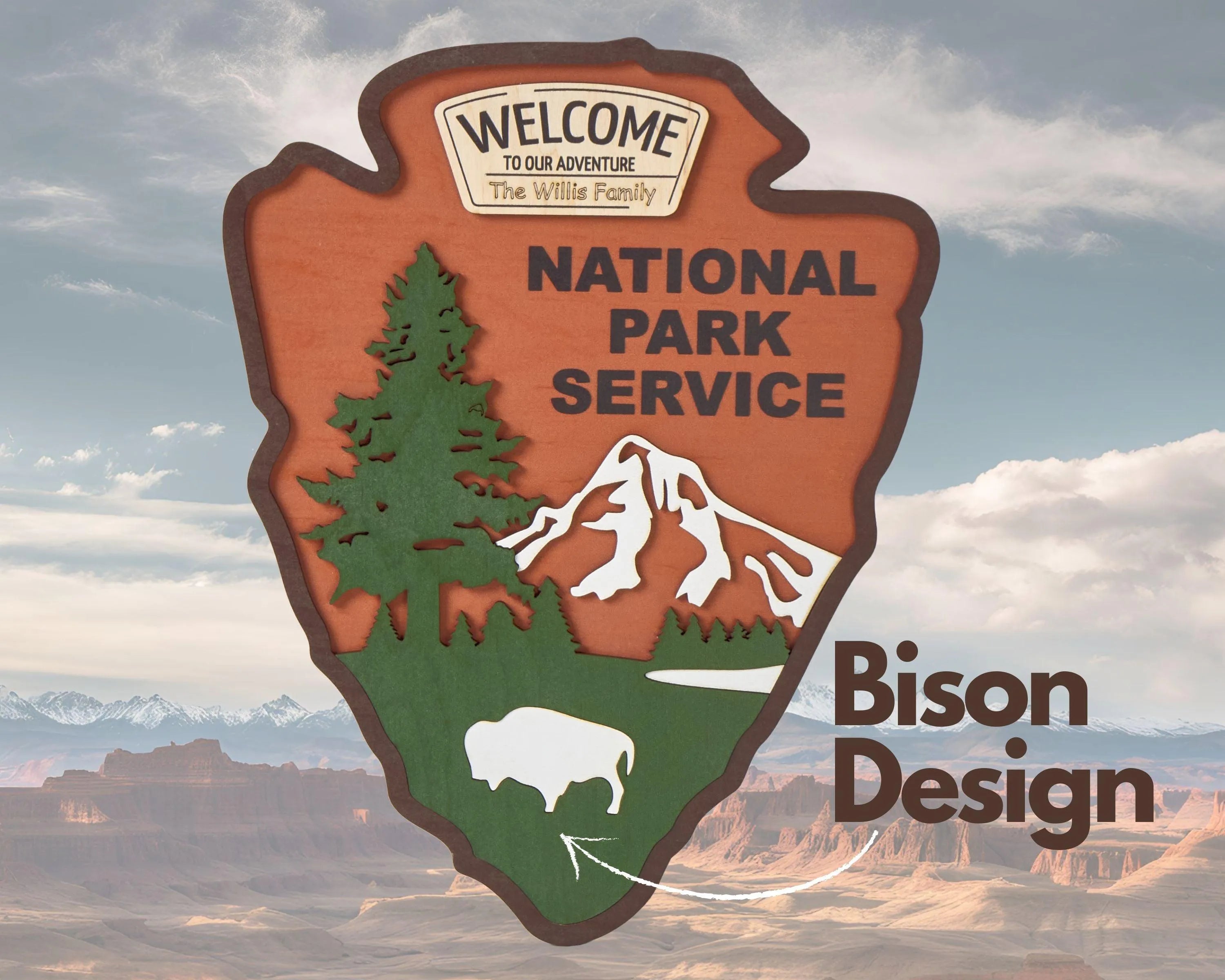 National Park Service LOGO - Welcome EMBLEM (Bison Design)