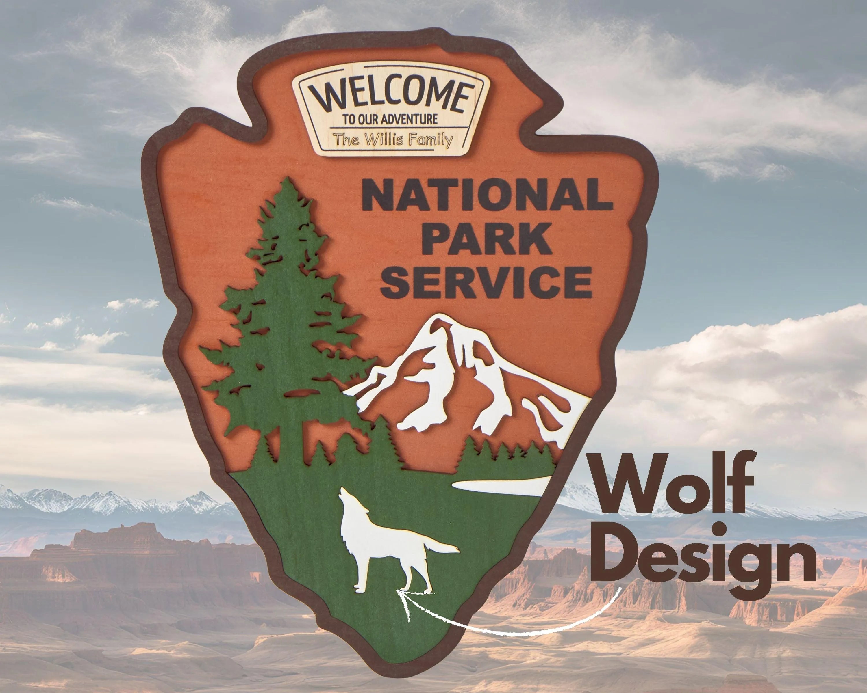 National Park Service LOGO - Welcome EMBLEM (Wolf Design)