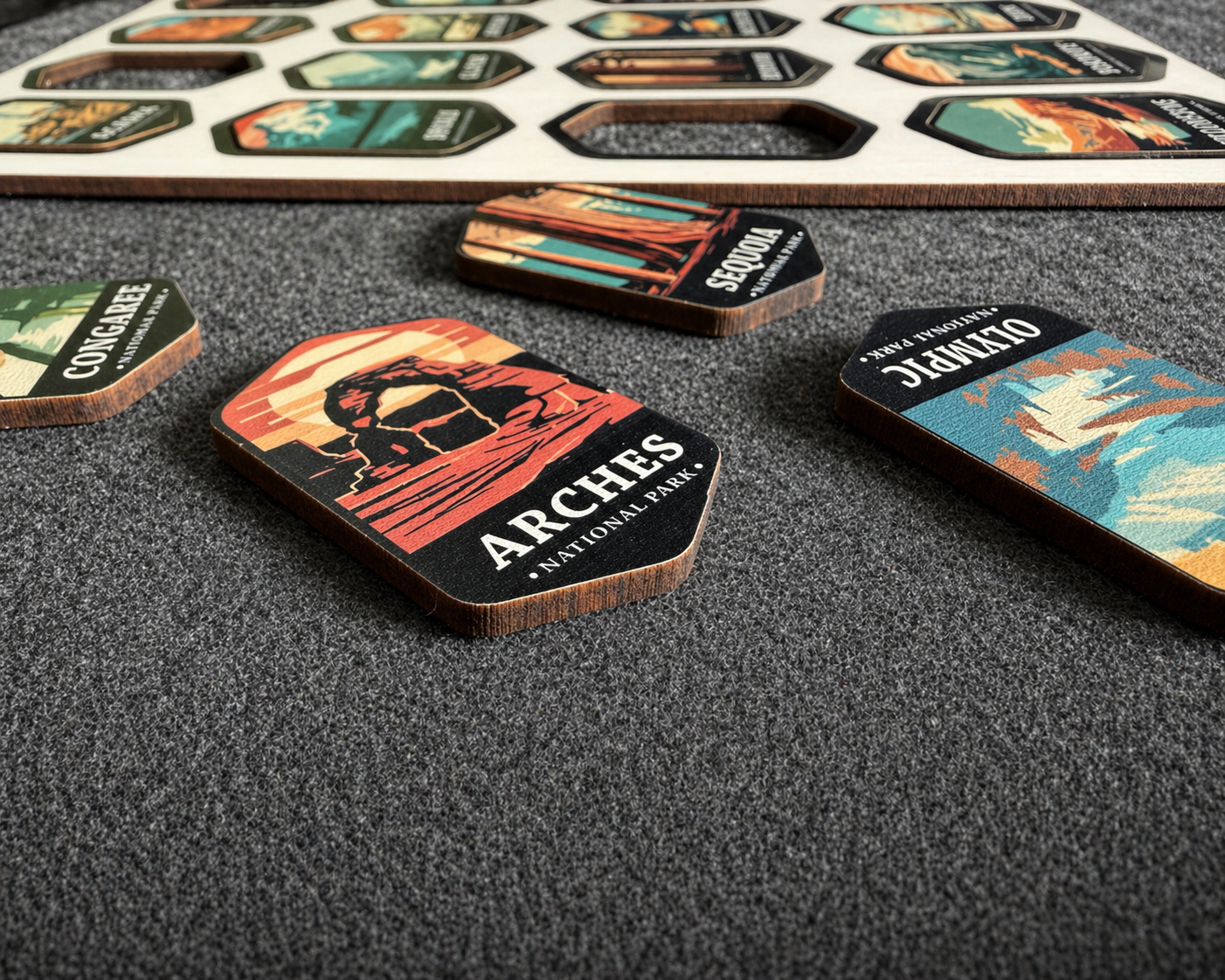 USA National Parks Travel Tracker - A Handcrafted Wooden Board to Track All 63 National Parks