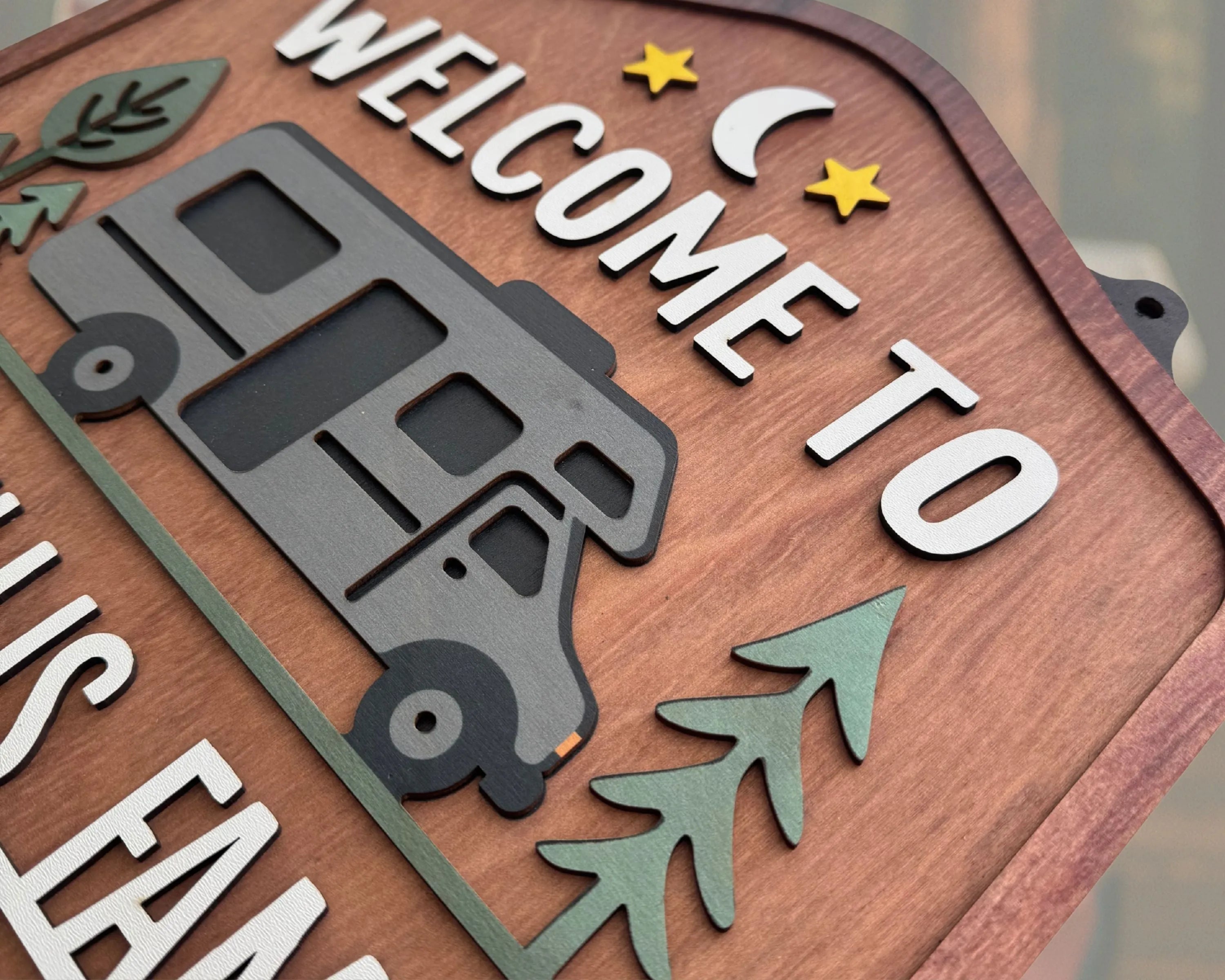 Personalized Camping Signs Wood - Welcome To Our Campsite Sign | Family Name Camper Decoration