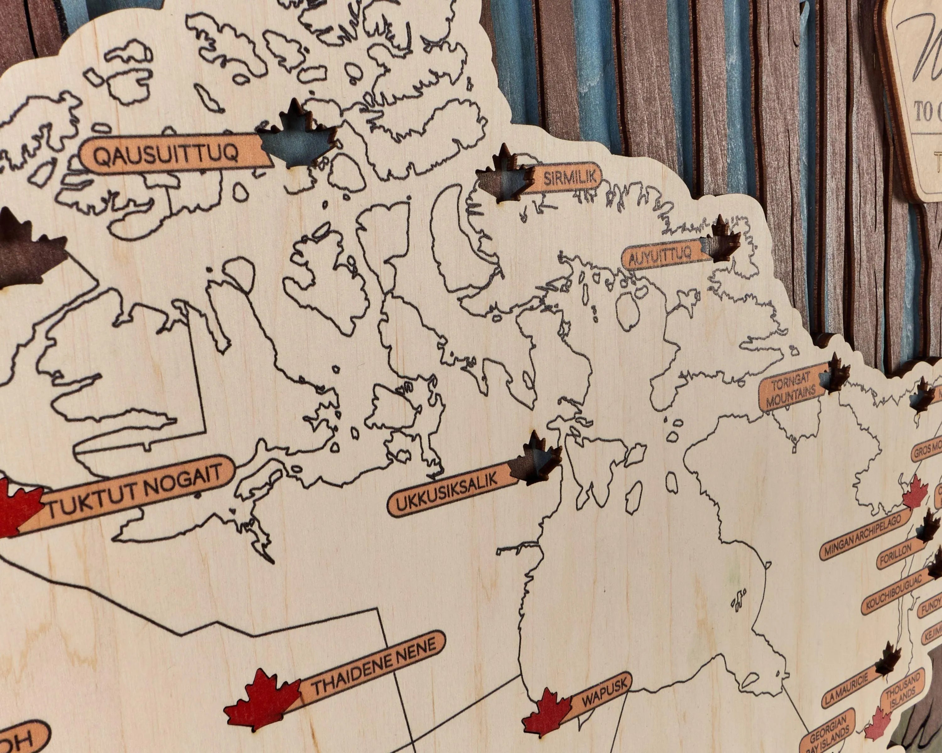 Canada 3D Wooden National Parks Travel Map To Record Park Visits (2 Design) - Lemap