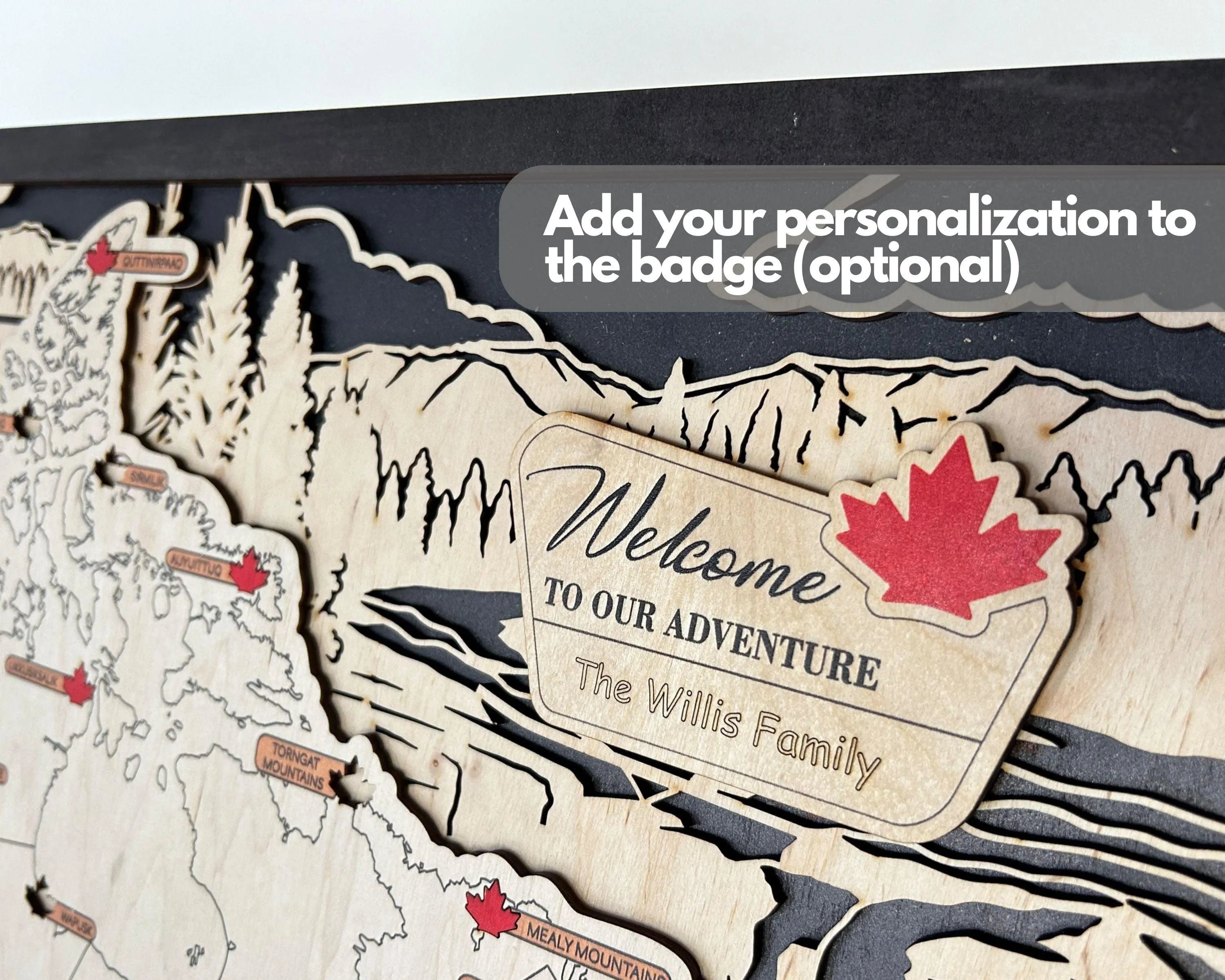 Canada 3D Wooden National Parks Travel Map To Record Park Visits (Wood Texture) - Lemap