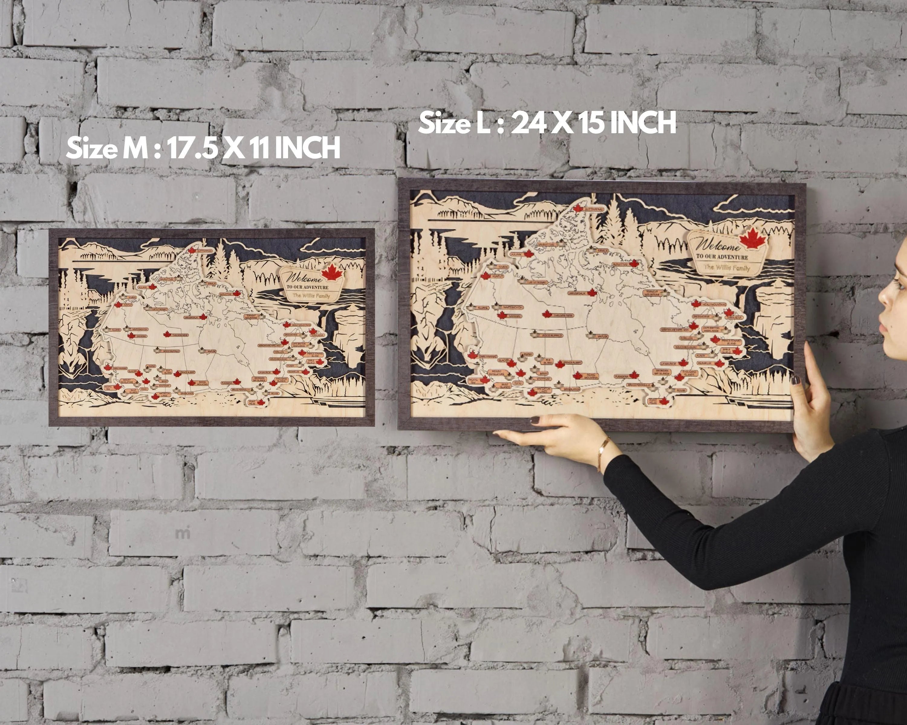 Canada 3D Wooden National Parks Travel Map To Record Park Visits (Wood Texture) - Lemap