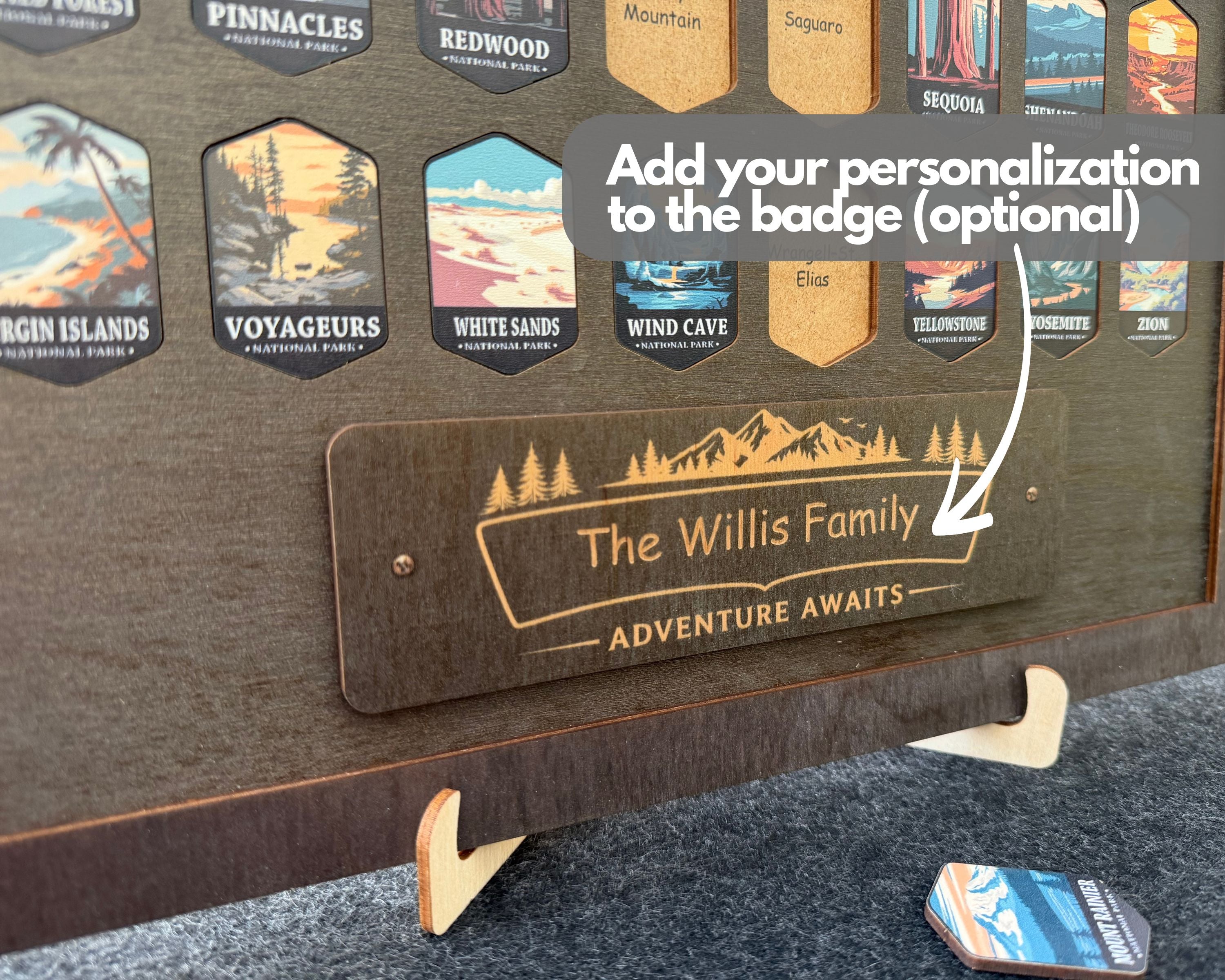 US National Parks Adventure Tracker - A handcrafted wooden board to track all 63 National Parks