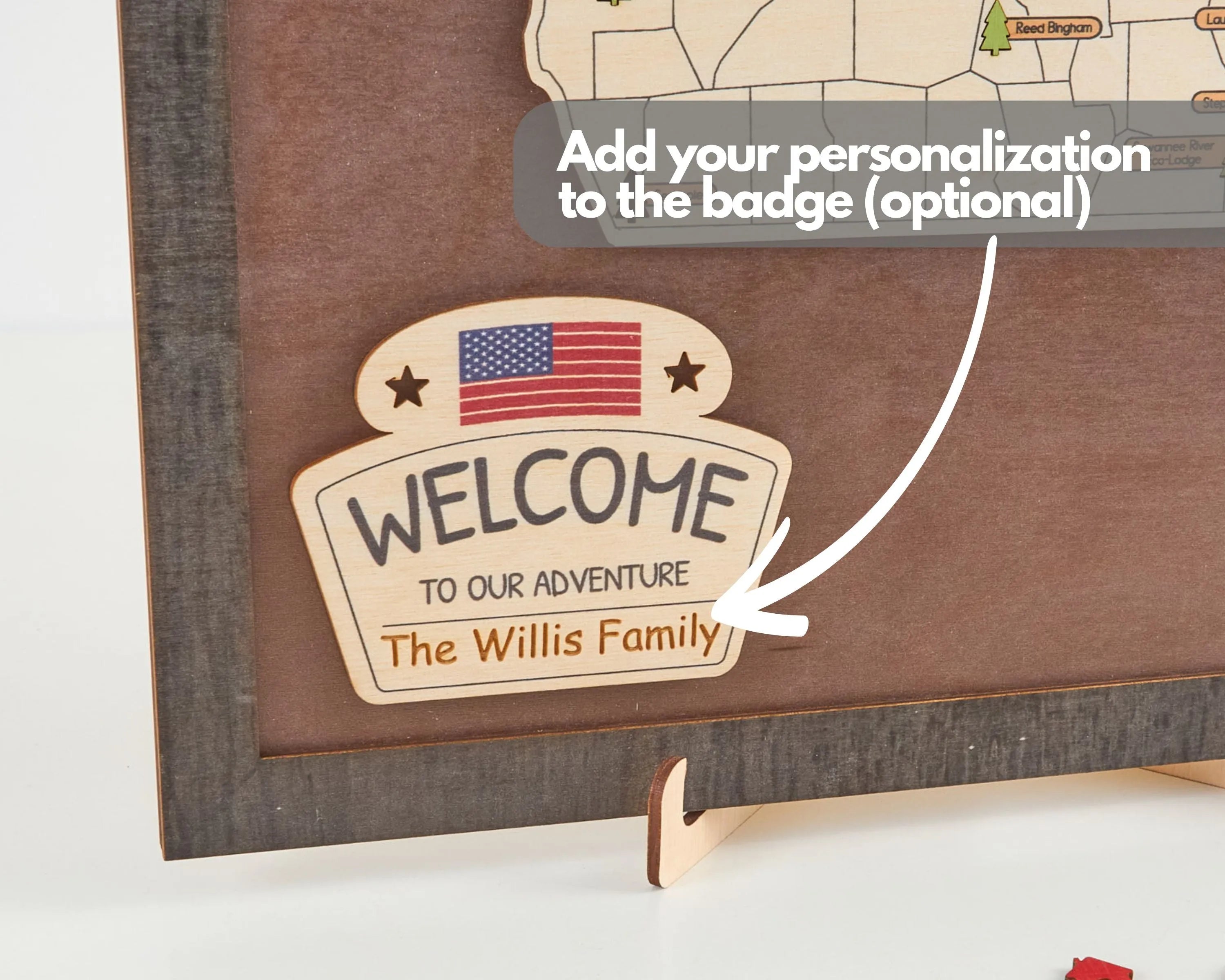 US Wooden Georgia State Parks Map With Trees To Record Park Visits (Coffee)